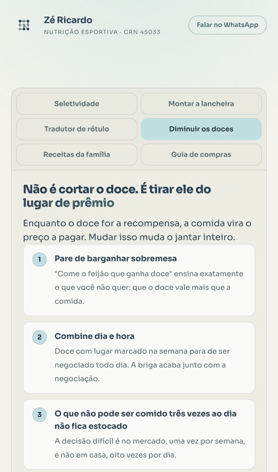 Guia pra diminuir os doces no celular