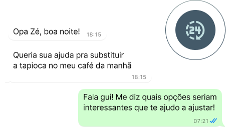 Suporte 24hrs no WhatsApp
